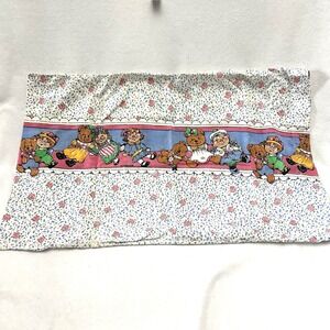 Vintage‎ Franco Standard Pillowcase 20" X 30" Dolls Bears Floral Roses